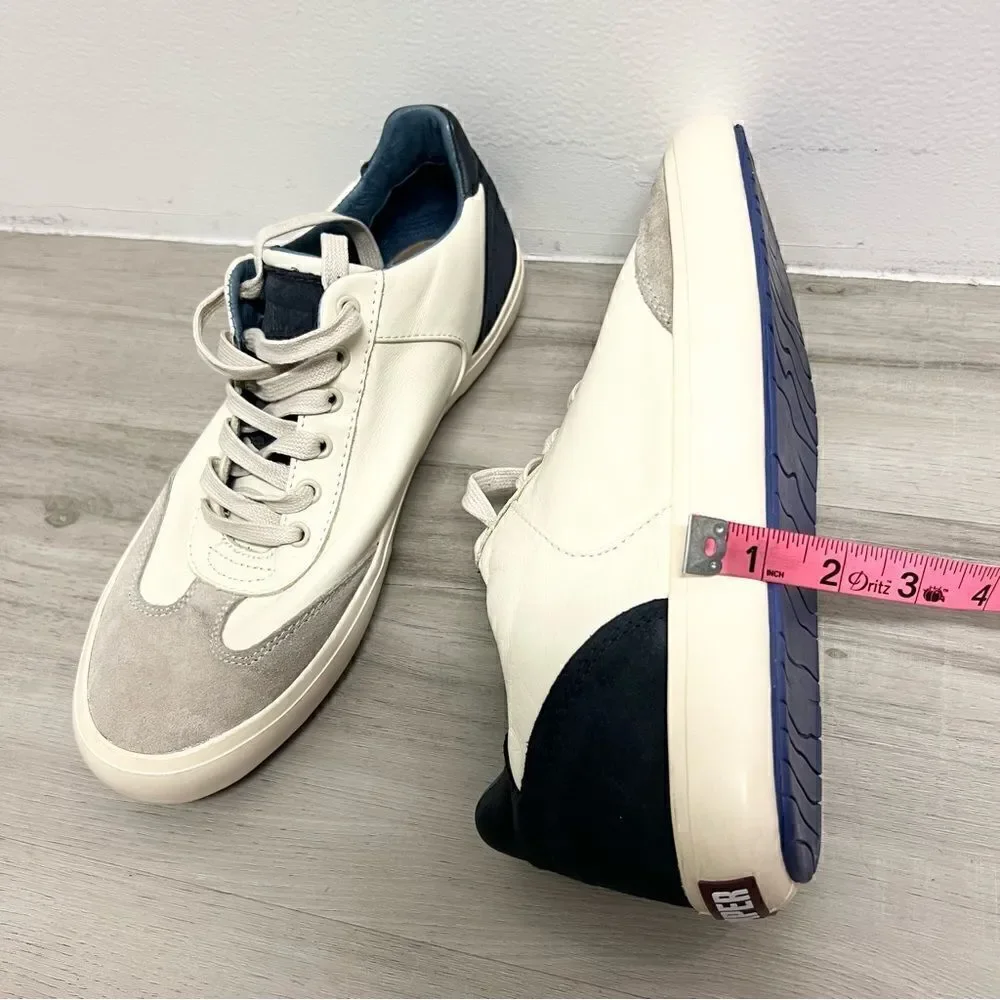 Camper low cut sneakers sz 11. Genuine suede and leather Cream Gray Navy Blue